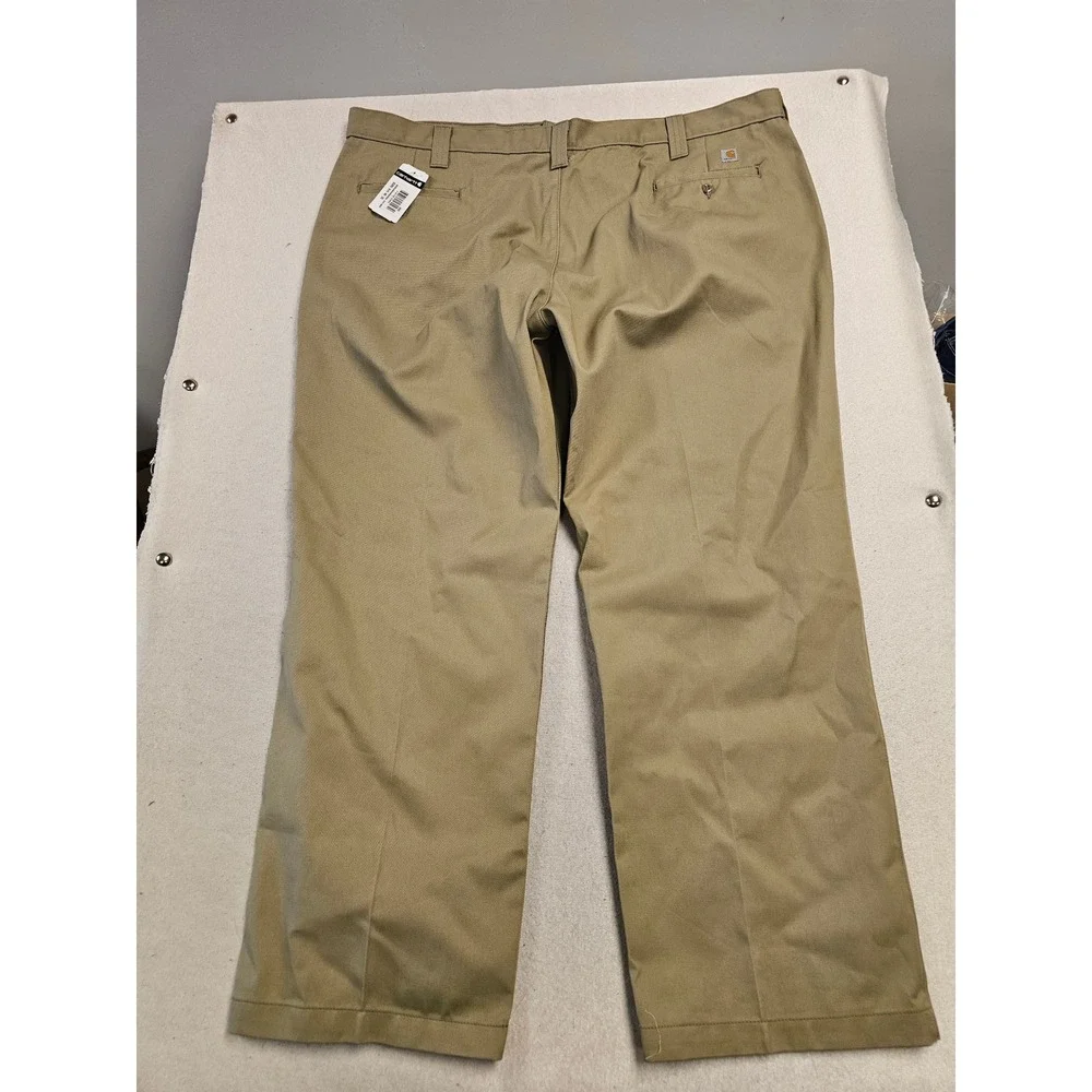 Carhartt B290 KHI Mens‎ Khaki Twill Work Pants Relaxed Fit 46x30 NWT IRR